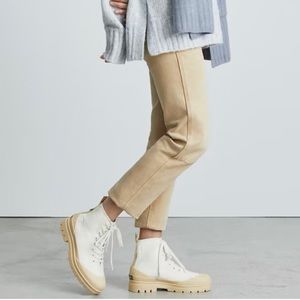 White Canvas Everlane Utility Boots